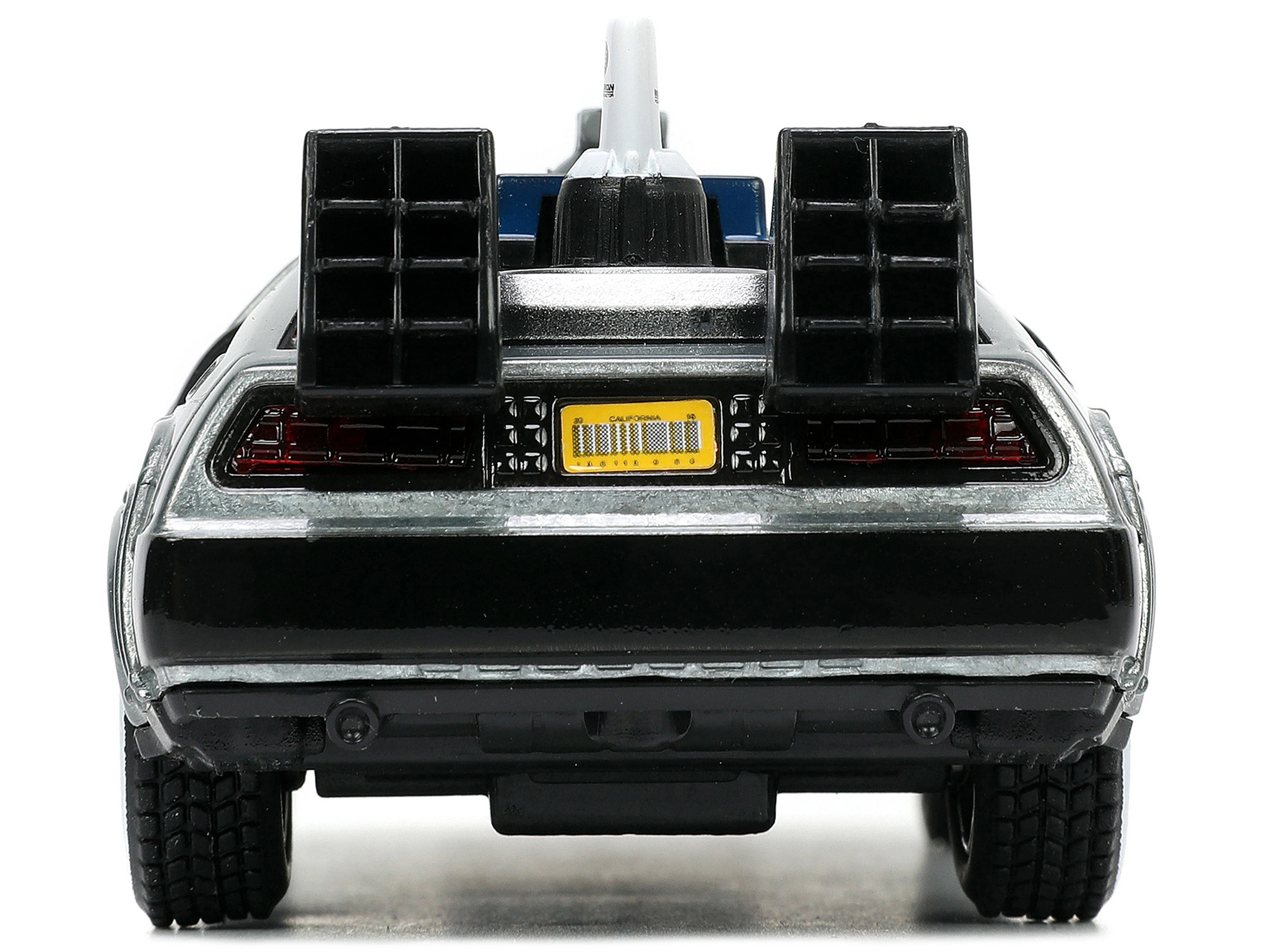 Jada DeLorean DMC (Time Machine) Brushed Metal "Back to the Future Part III" (1990) Movie "Hollywood Rides"