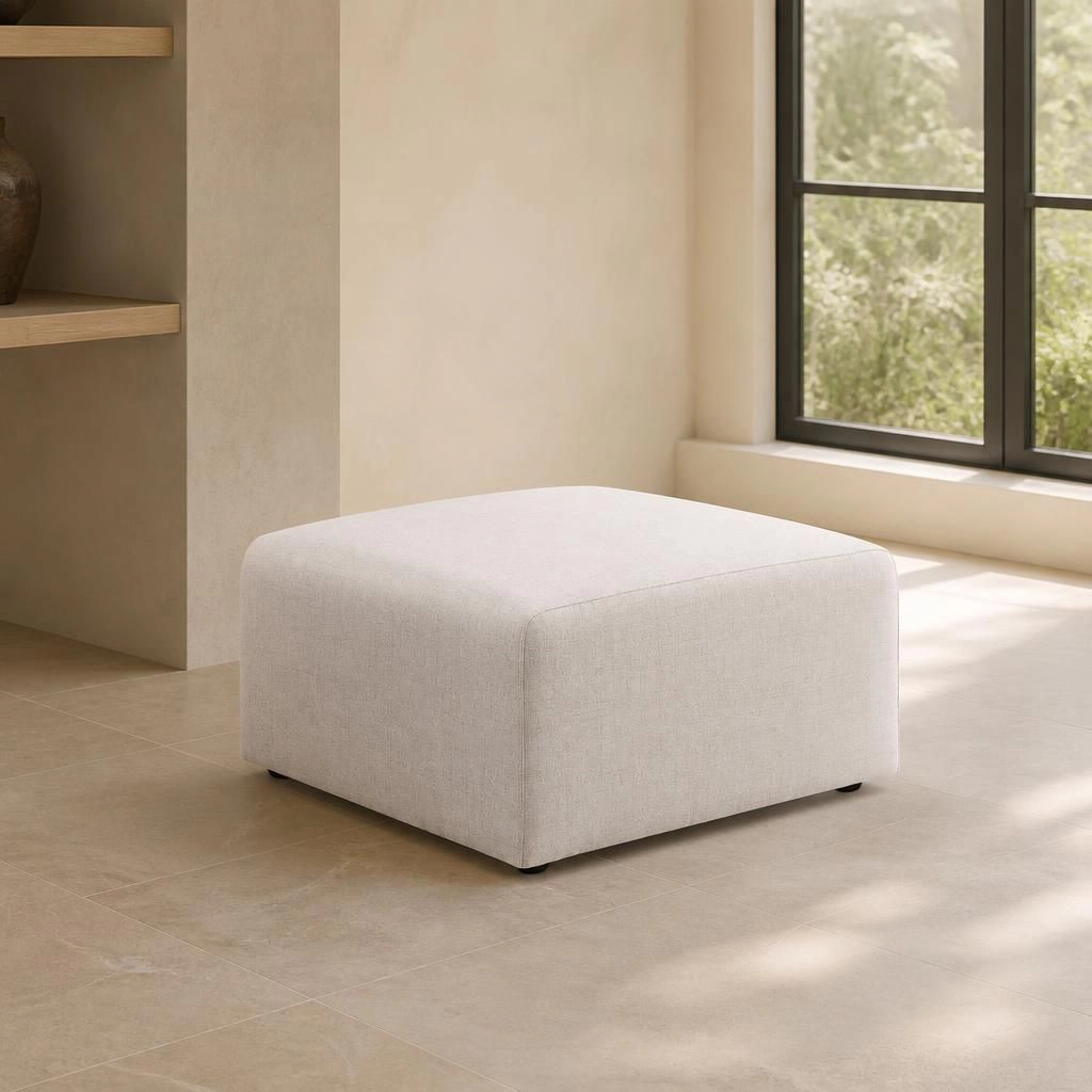 GOODSILO Versatile Soft Upholstered Chenille Round Footstool