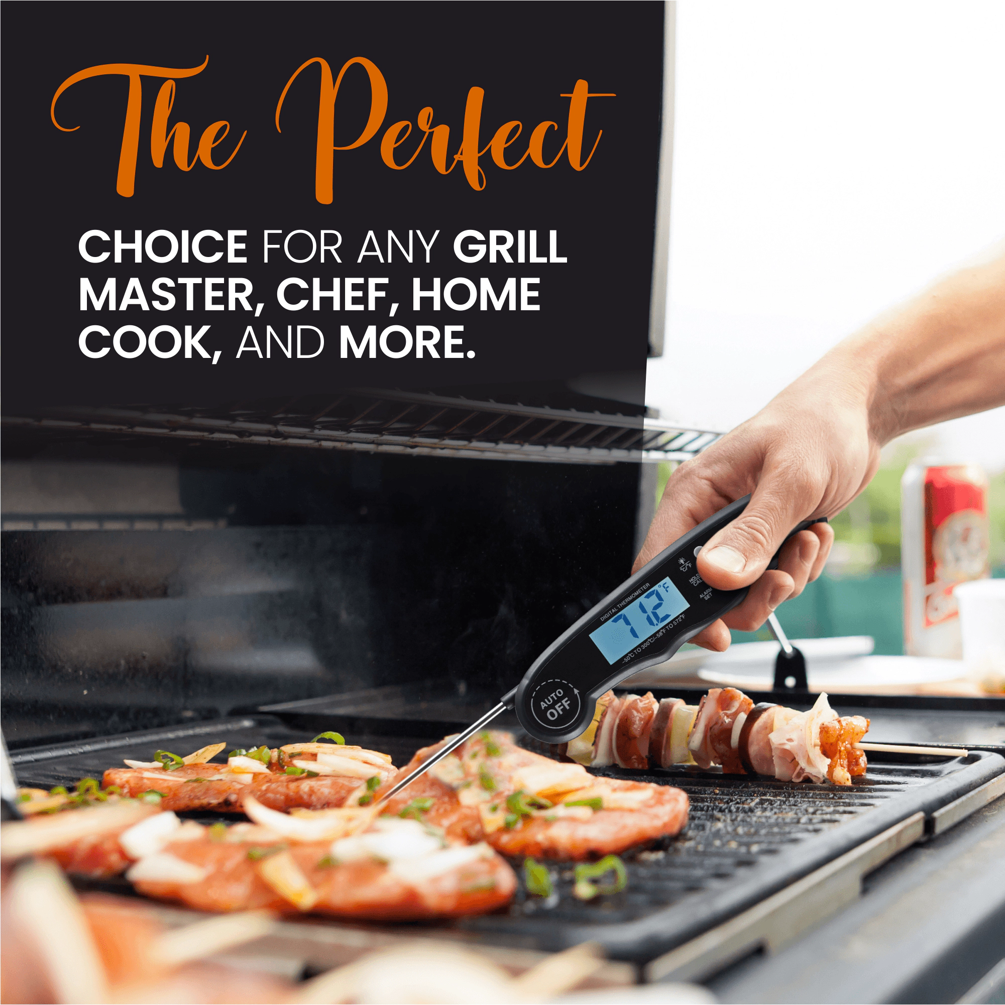 Cheer Collection Instant Read Food Thermometer with Foldable Probe