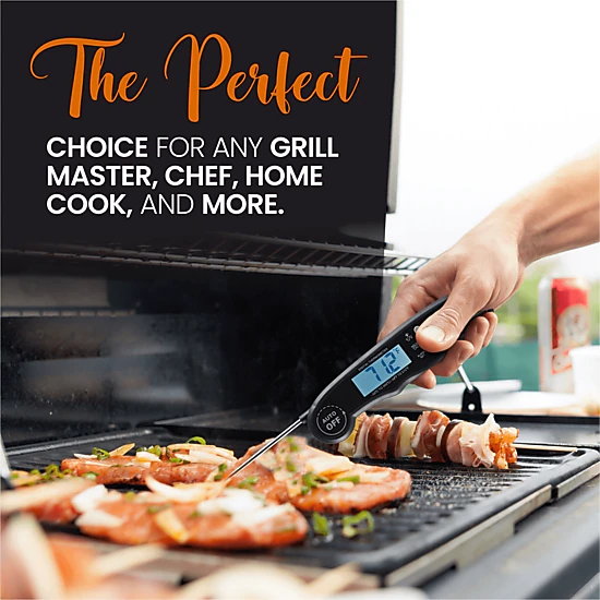 Cheer Collection Instant Read Food Thermometer with Foldable Probe