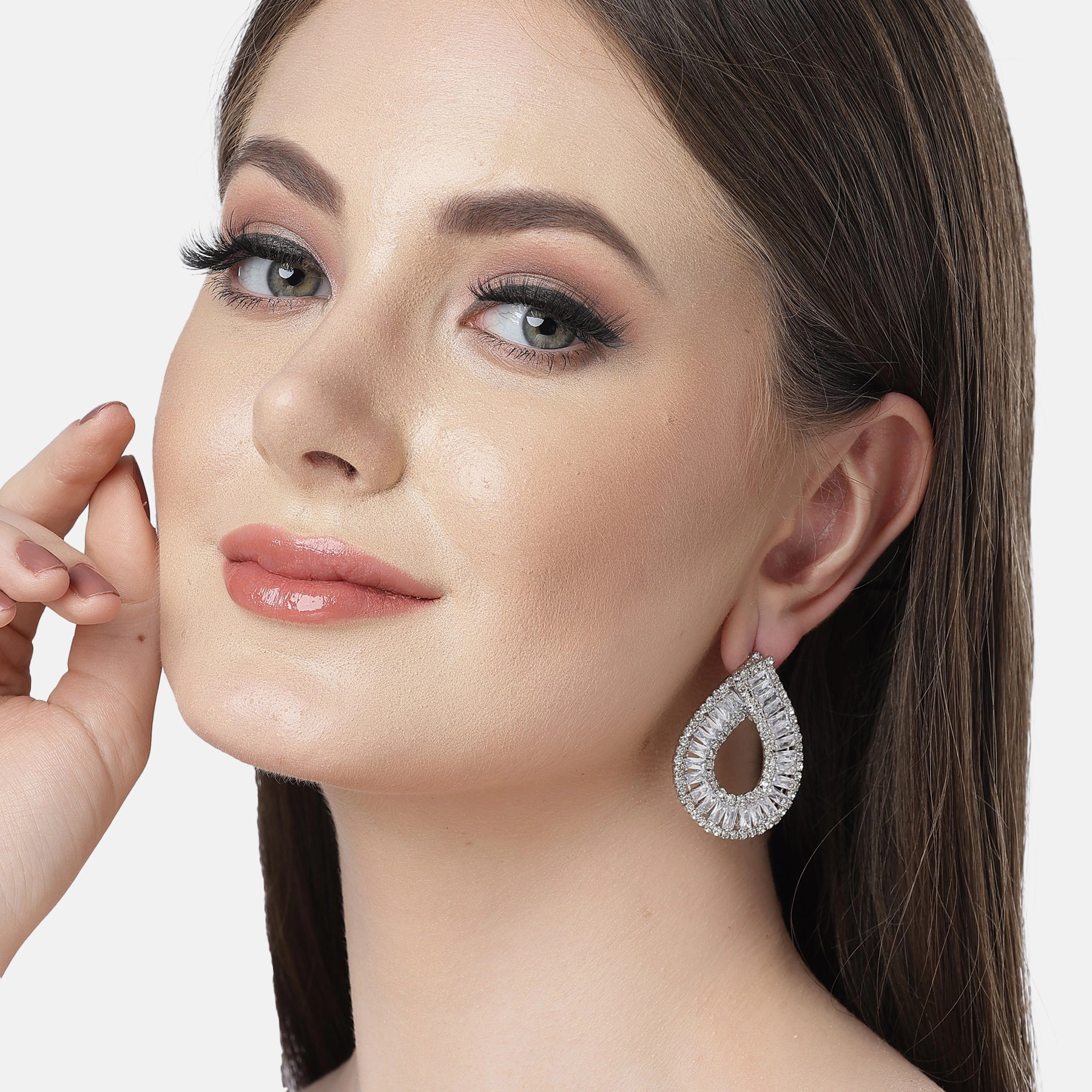 AGP PARIS Womens Diva Collection Sterling Raindrop Shaped Stud Earrings