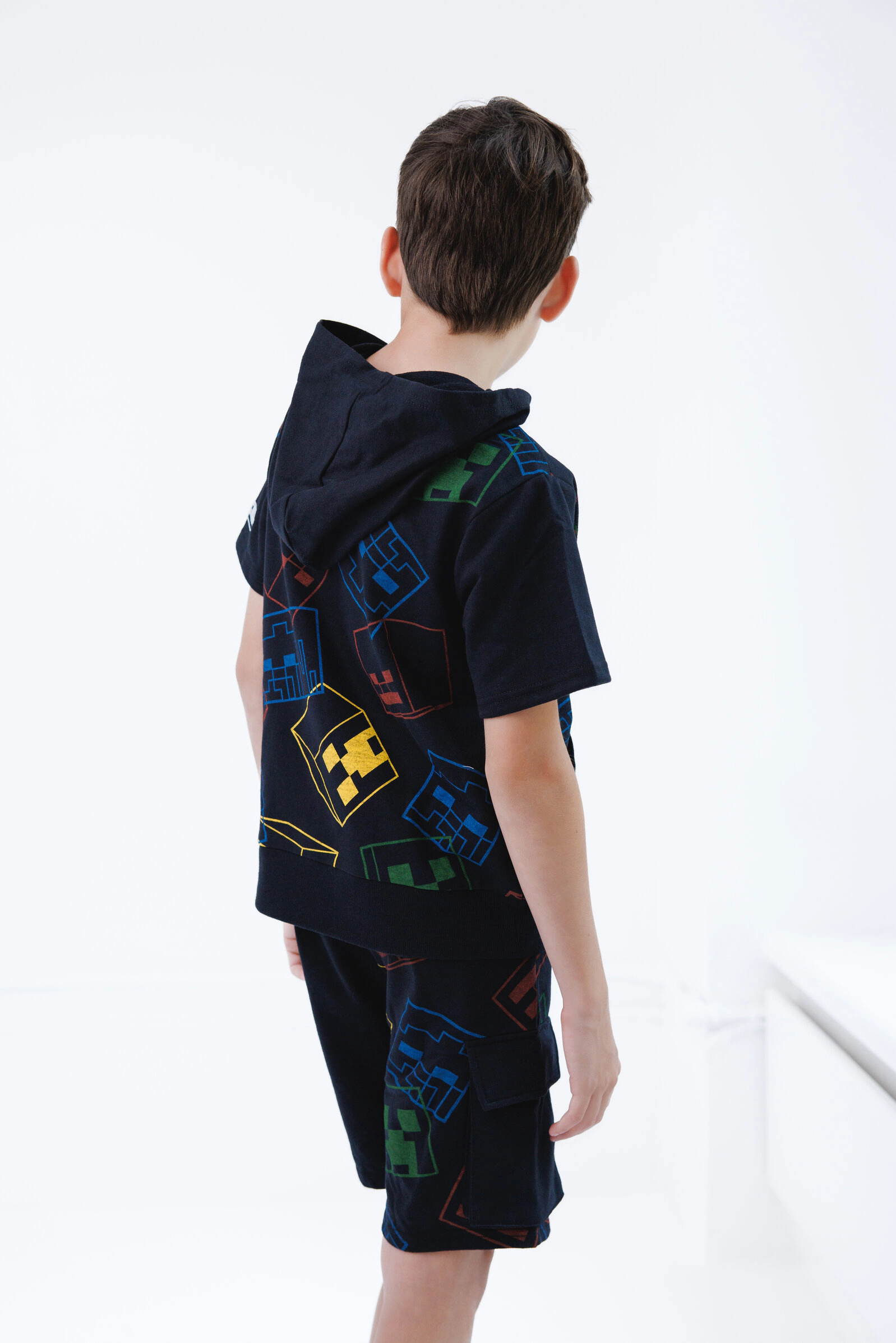 Minecraft Boys' 2-Piece Hooded Tee and Shorts Set