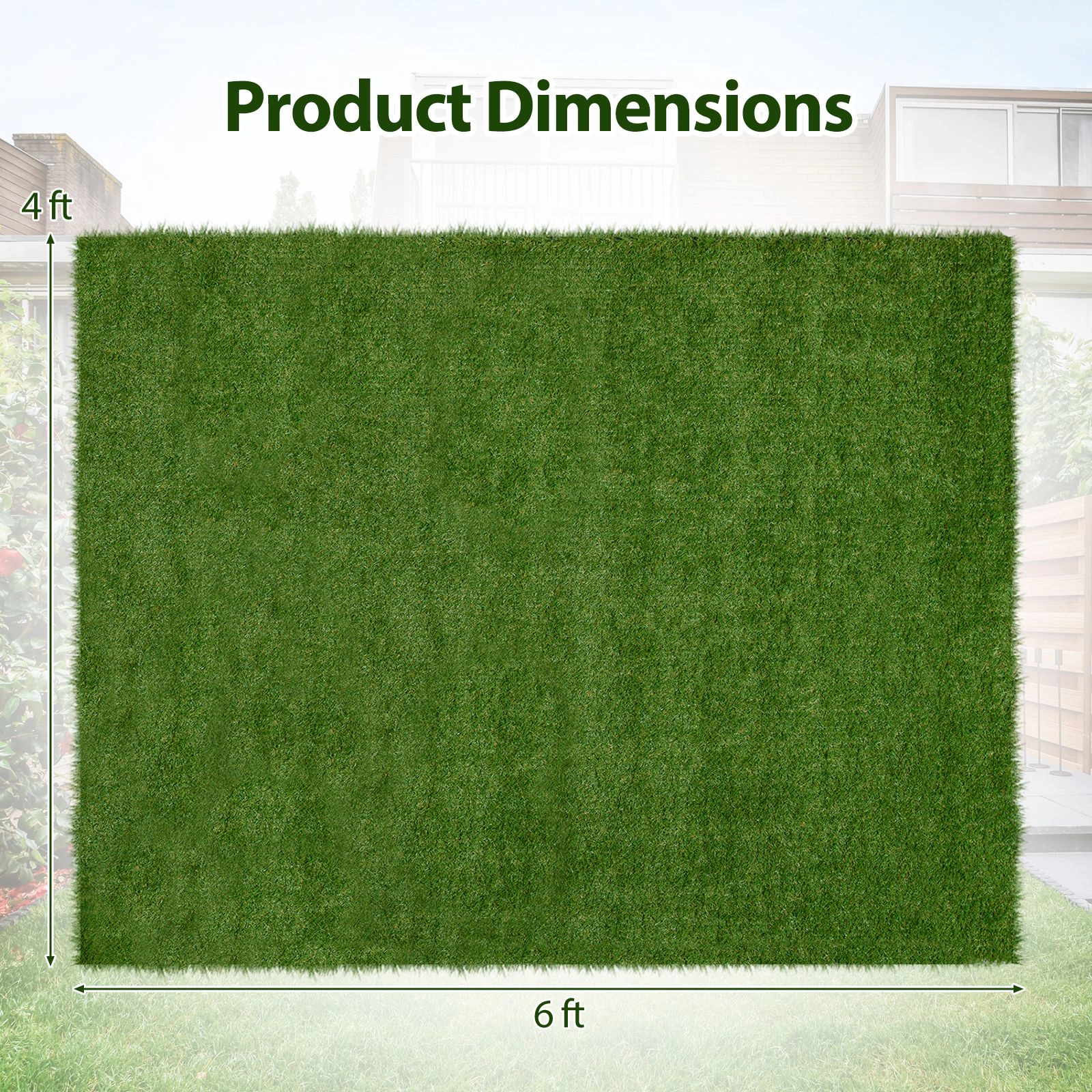 SlickBlue Artificial Grass Turf Mat, Pet Friendly Lawn Mat