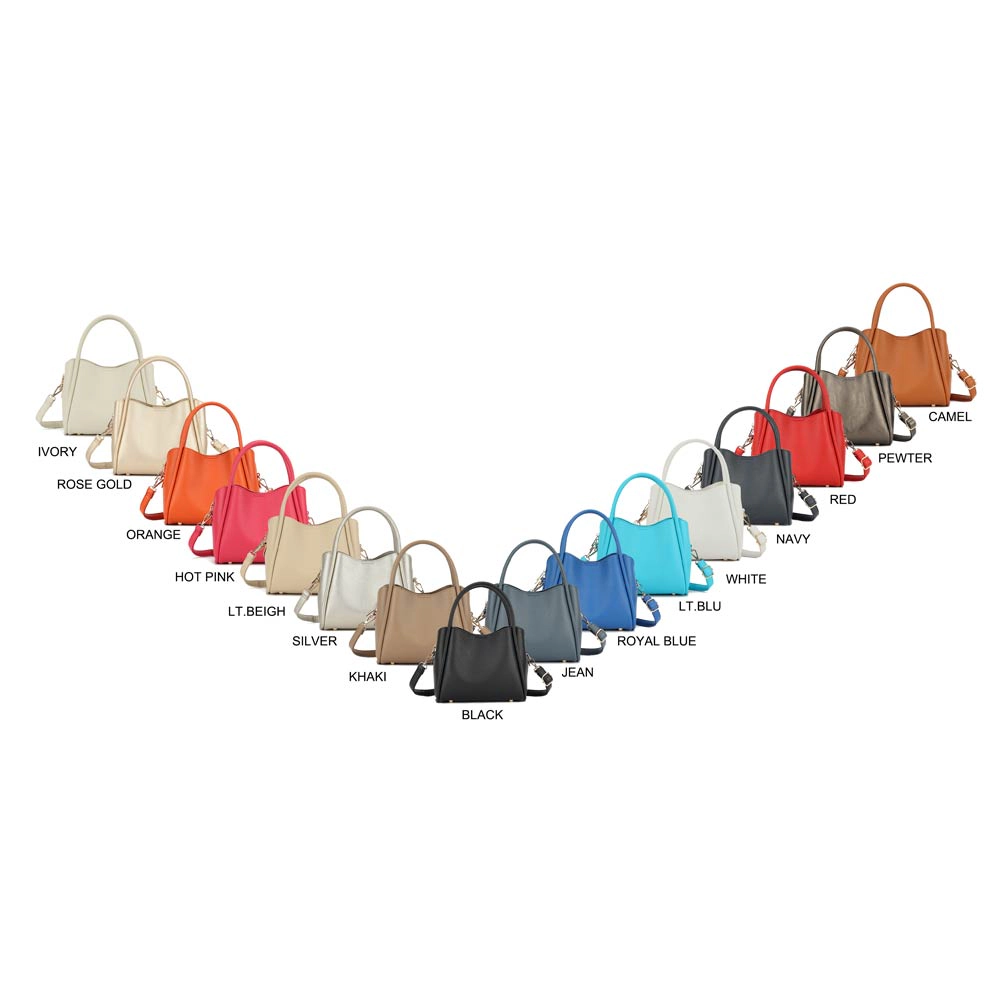 FASHNZFAB Faux Leather Structured Top Handle Crossbody Handbag