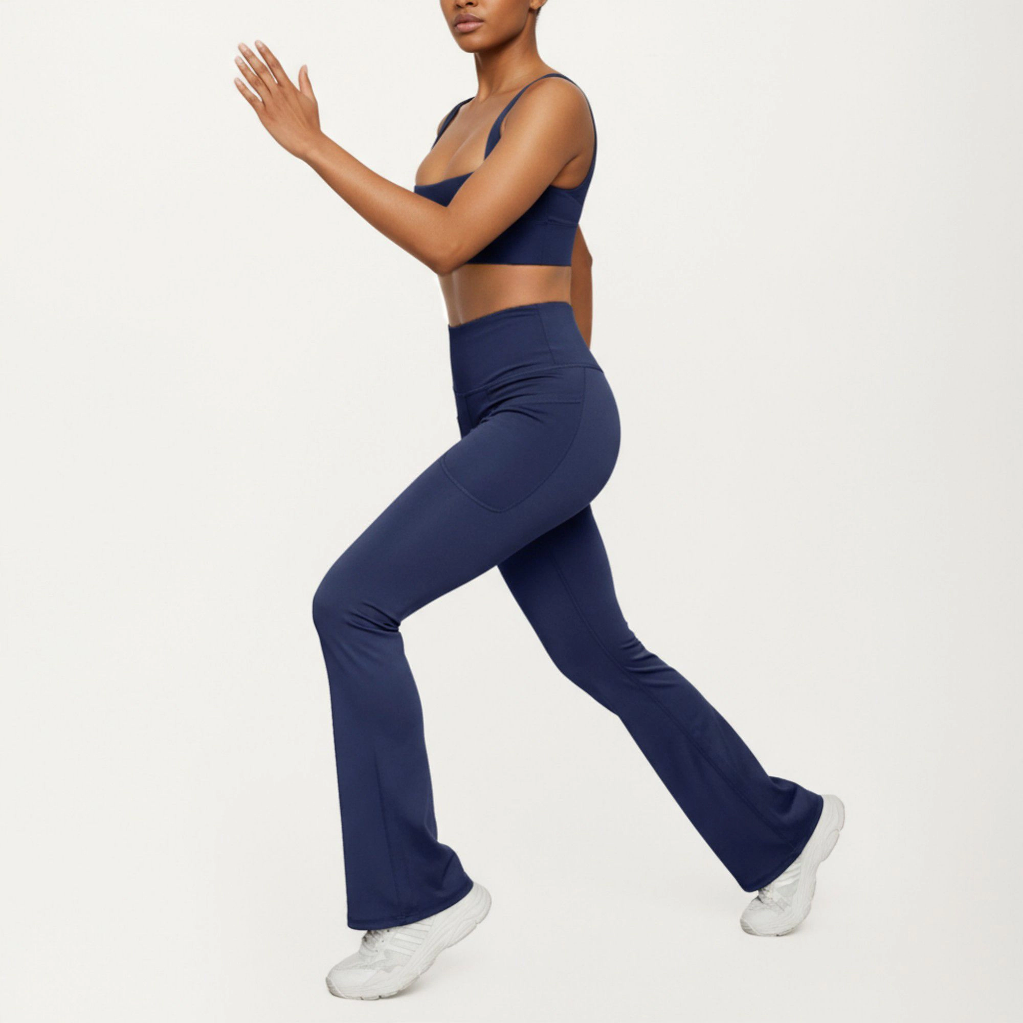Anna-Kaci Women's Flare Athletic Pants with Wide Supportive Waistband and Stretch Performance Fabric