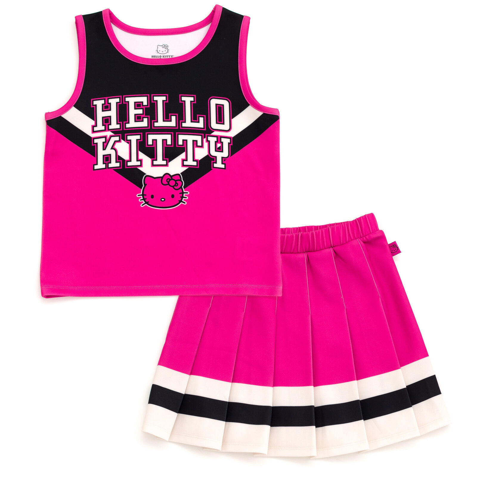 Hello Kitty Girls' Cheerleader Tank Top and Pleated Skirt Set