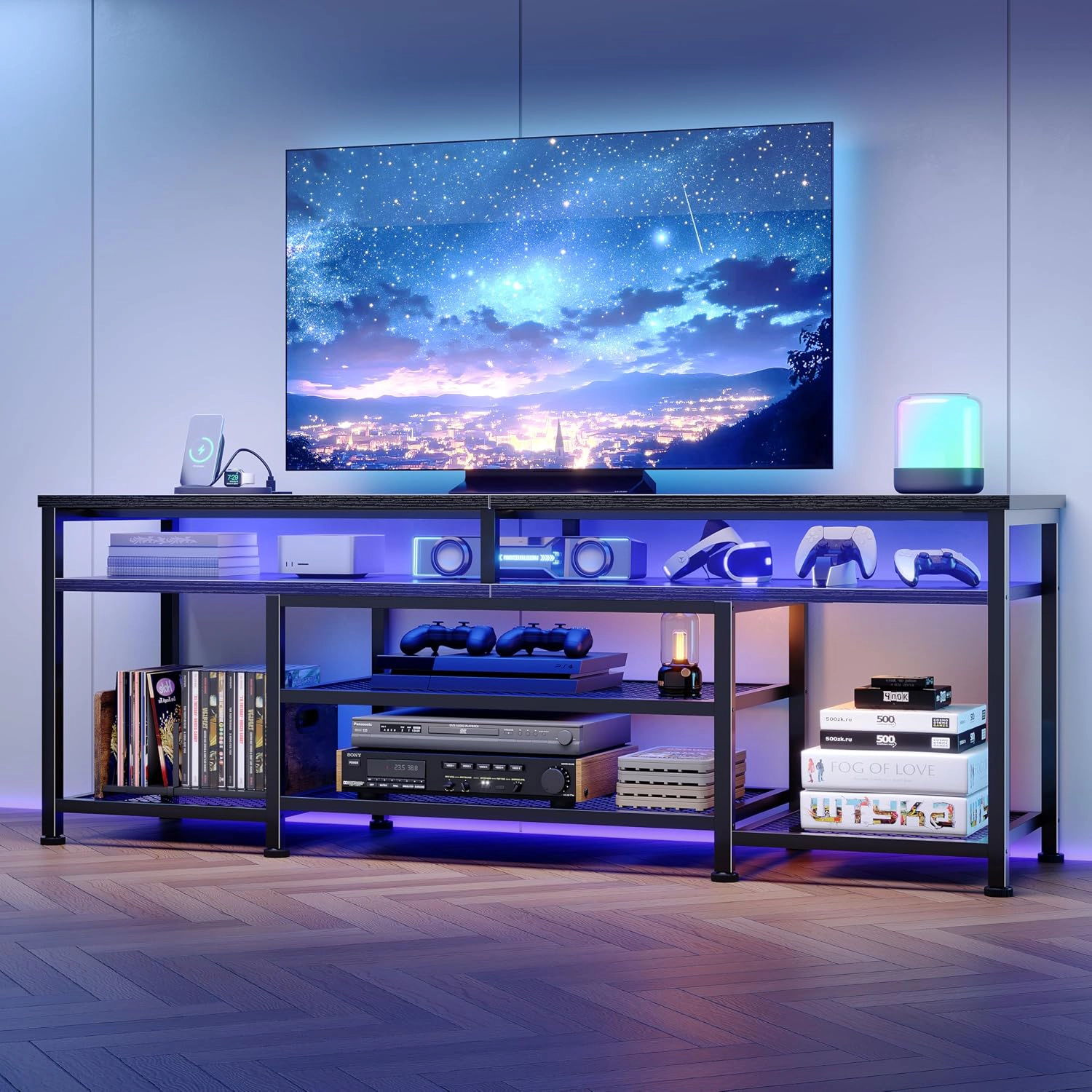 Furologee TV cabinet with power outlet for living room and bedroom