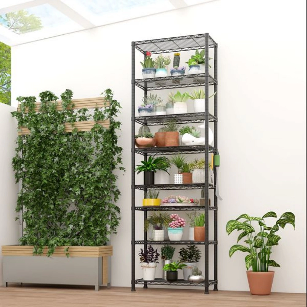 Flynama 8 Tier Heavy Duty Wire Shelving with Wheels 1600LBS NSF Adjustable Steel Rack for Garage Pantry and Commercial