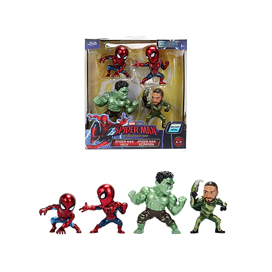 Jada Collectible Set Of 4 Diecast Figures "Spider-Man: Brand New Day" (2026) Movie "Metalfigs" Series Diecast Models