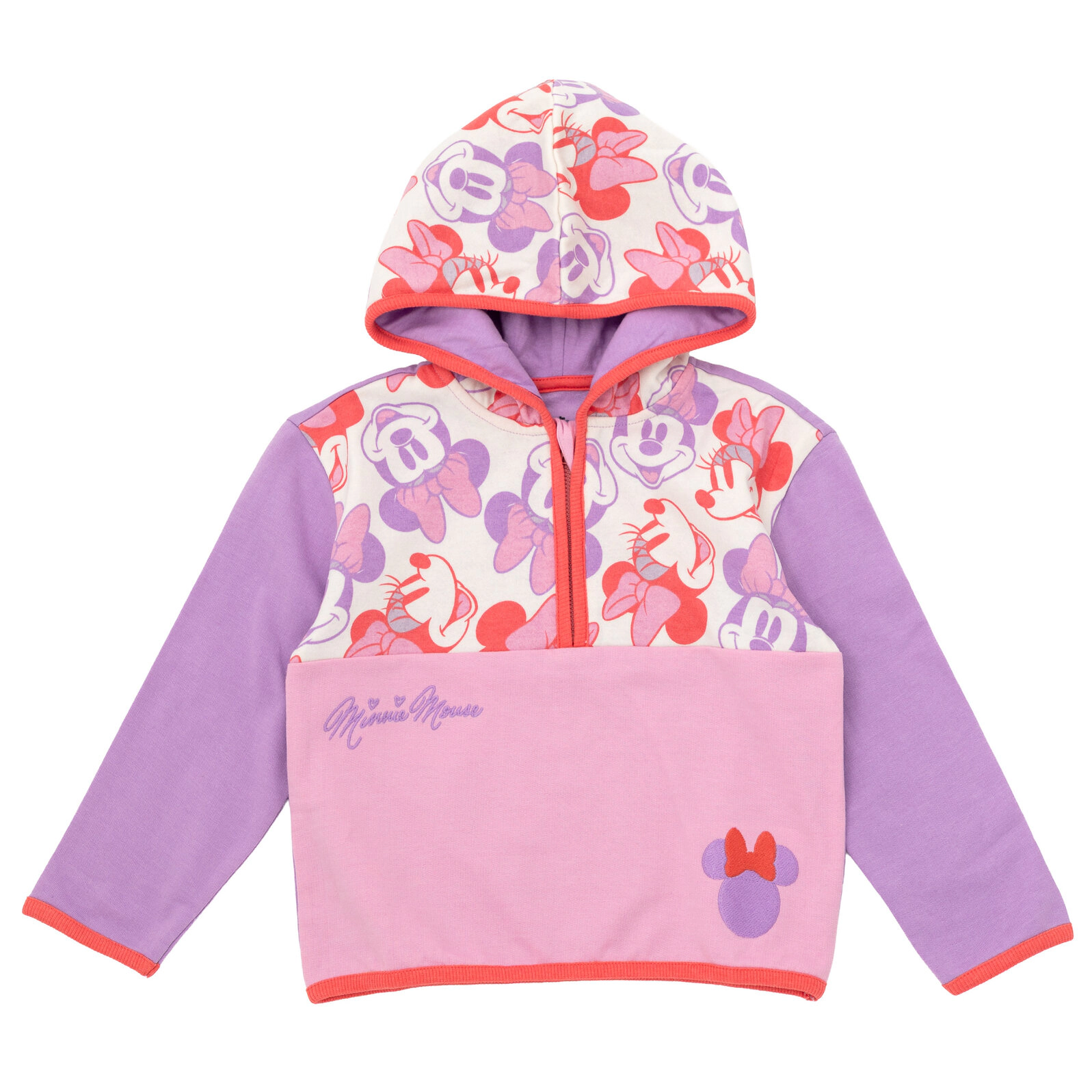 Disney Girls' Fleece Quarter-Zip Hoodie