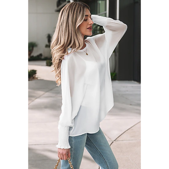 Threaded Pear Women's Gwen Sleeve Dolman Blouse Long Sleeve Top