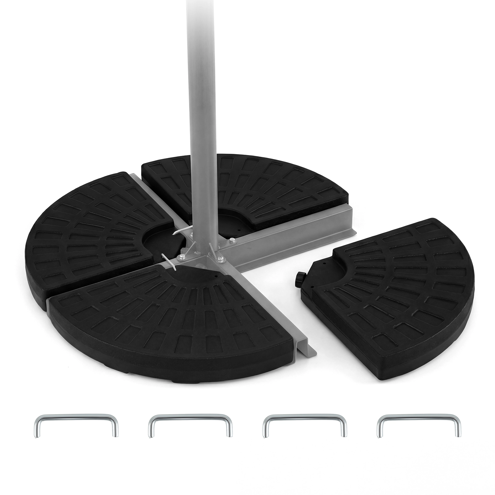 Slickblue 4-Piece Fillable Patio Umbrella Base Weights for Offset and Cantilever Umbrellas with Locking Pins