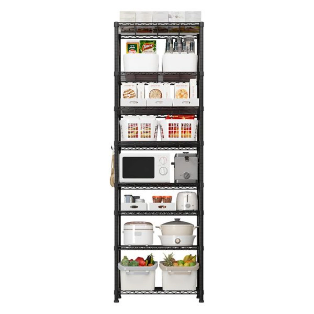 Flynama 8 Tier Heavy Duty Wire Shelving with Wheels 1600LBS NSF Adjustable Steel Rack for Garage Pantry and Commercial