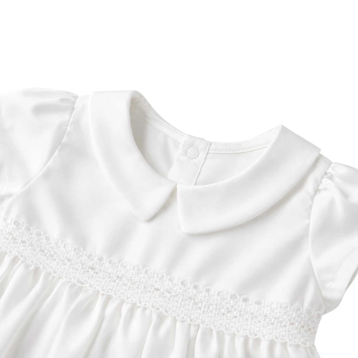 Laurenza's Baby Boys Satin Baptism Christening Romper with Matching Hat