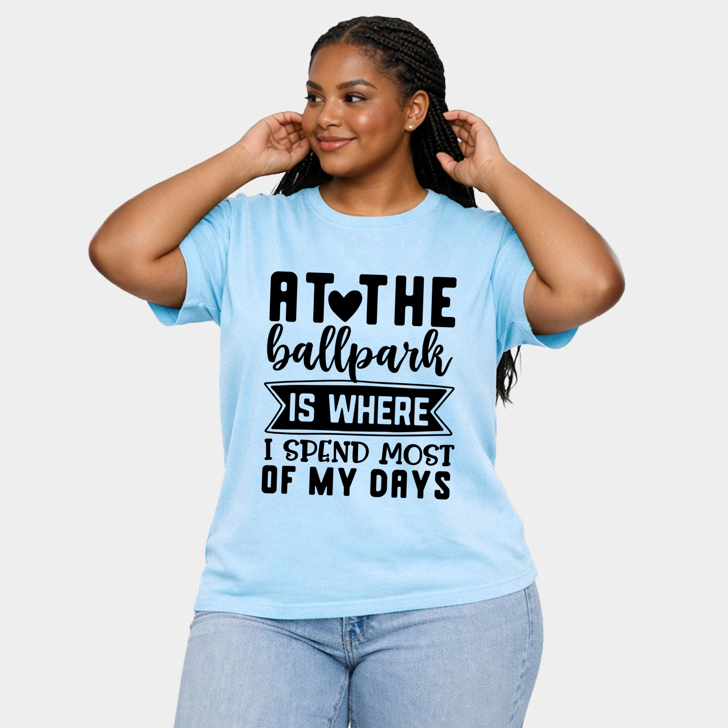 Simply Sage Market - At The Ballpark Women's Plus Sized Garment Dyed Graphic T-Shirt