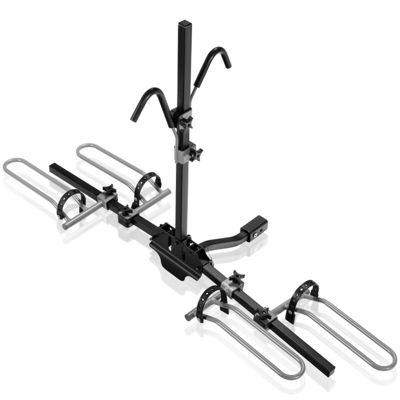 SUGIFT Platform Hitch-Mount Shelving Unit Style 2-Bike Rack 132-lb Capacity for 1-1/4 or 2 in Receiver Black/Gray