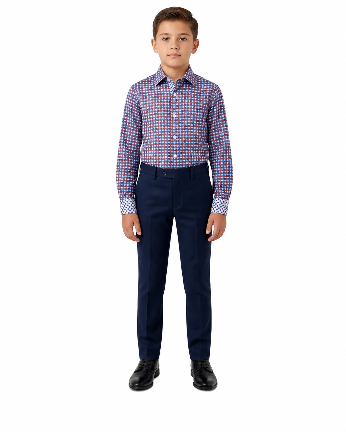 Elie Balleh Boys Slim Fit Printed Short Sleeve Shirt