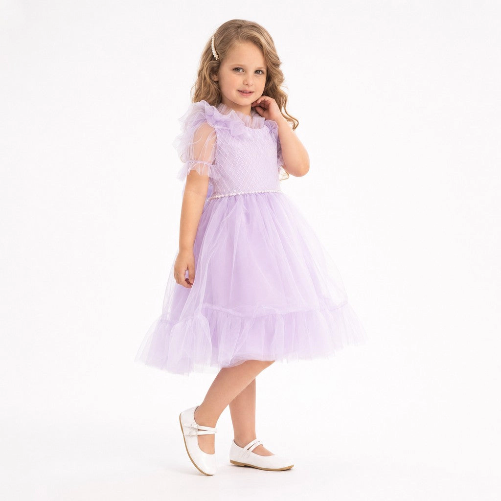 Faeella Girls Dreamy Lilac Princess Tulle Birthday Dress