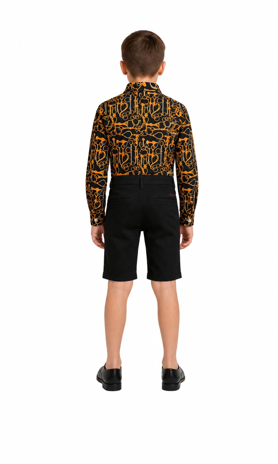Elie Balleh Boys Slim Fit Geometric Shirt