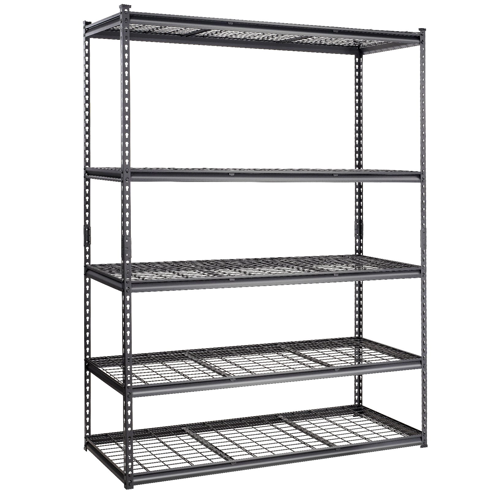 Flynama 5 Tier Black Metal Shelving 2000 lbs 60L x 24W x 78H in Adjustable Heavy Duty Storage Unit