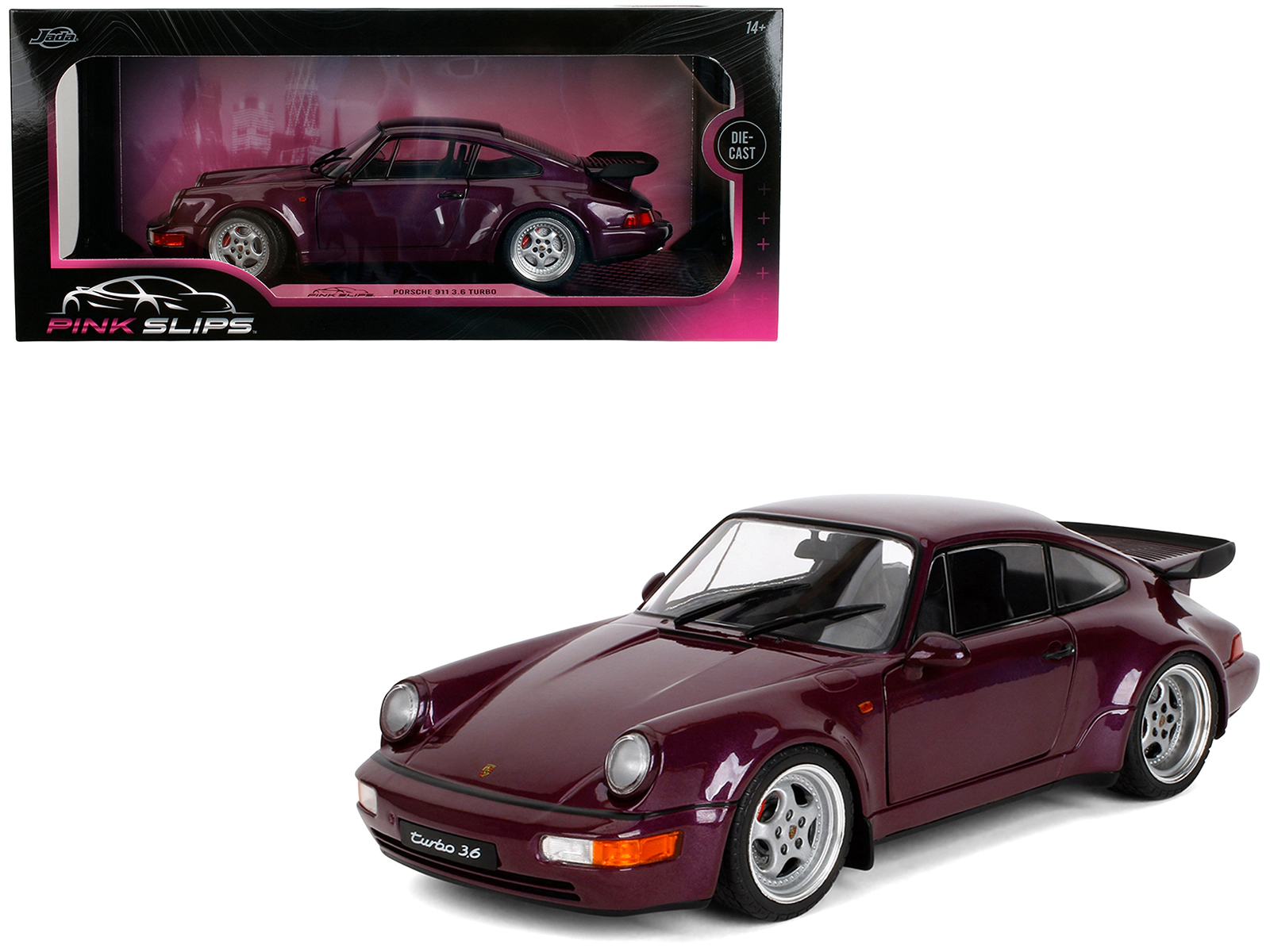 Jada Porsche 911 3.6 Turbo Purple Metallic "Pink Slips" Series 1/18 Diecast Model Car by Jada