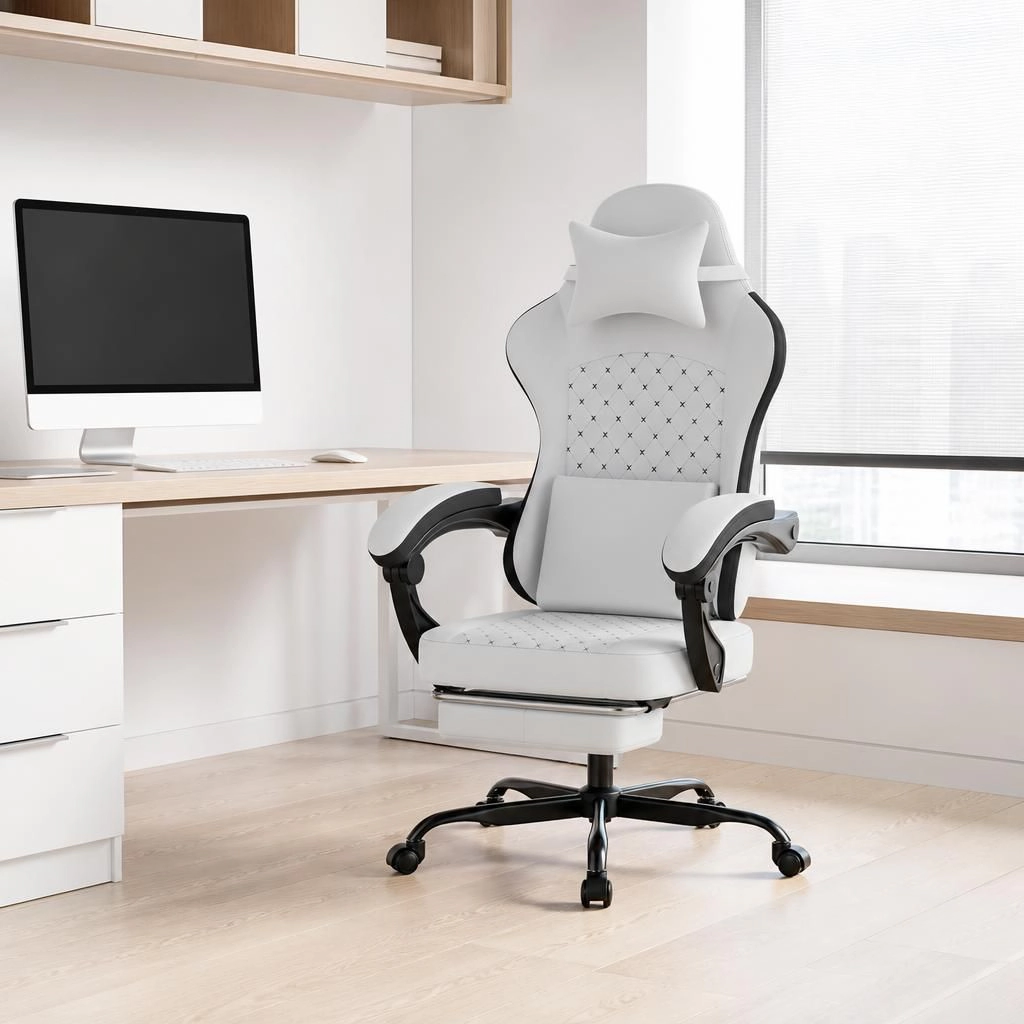 GOODSILO Ergonomic Upholstered Adjustable Office Chair