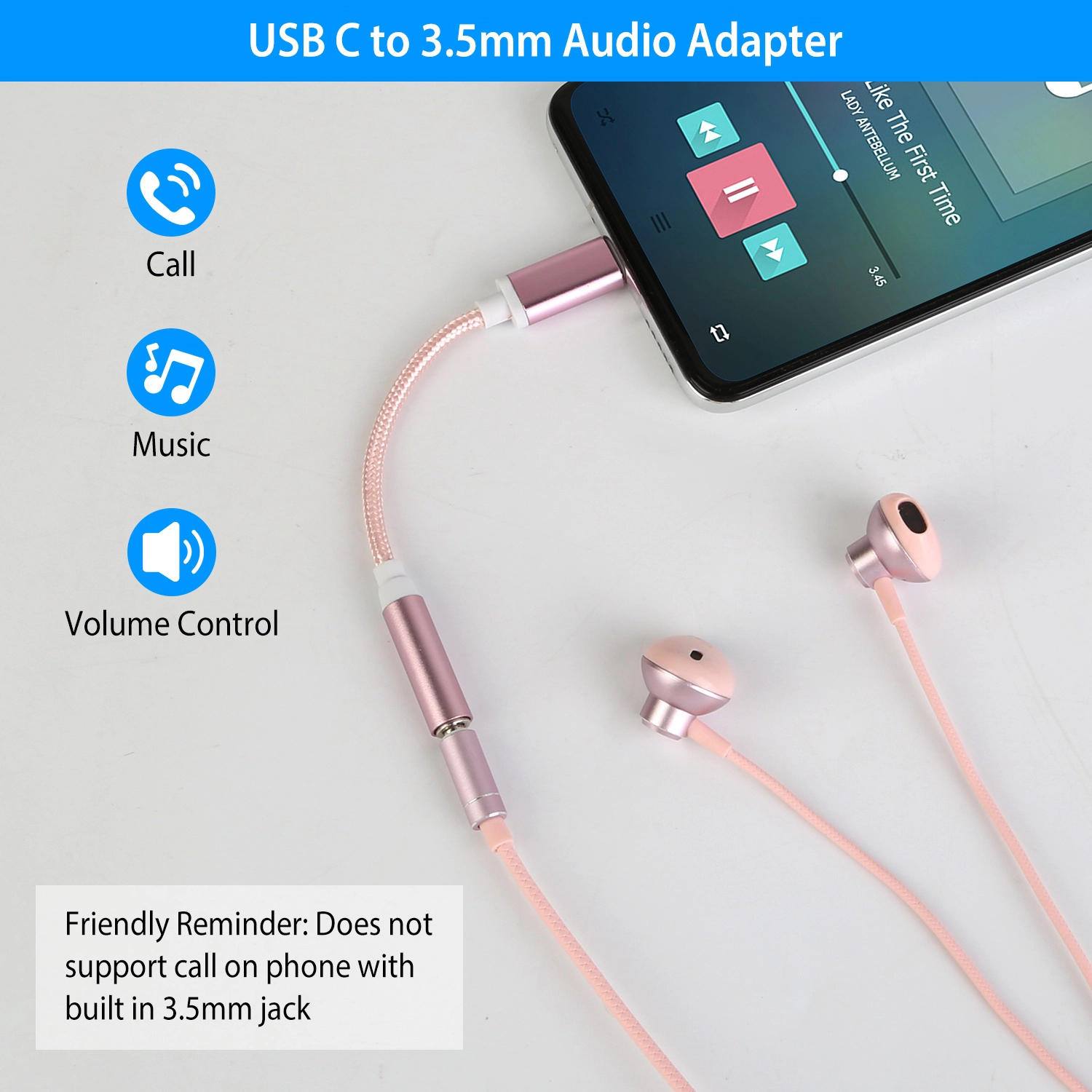 GBruno Braided USB-C To 3.5mm Audio Adapter