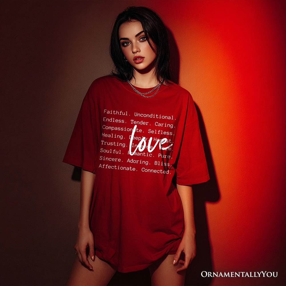 OrnamentallyYou Womens Love Definition Words Minimalist Valentine T-Shirt