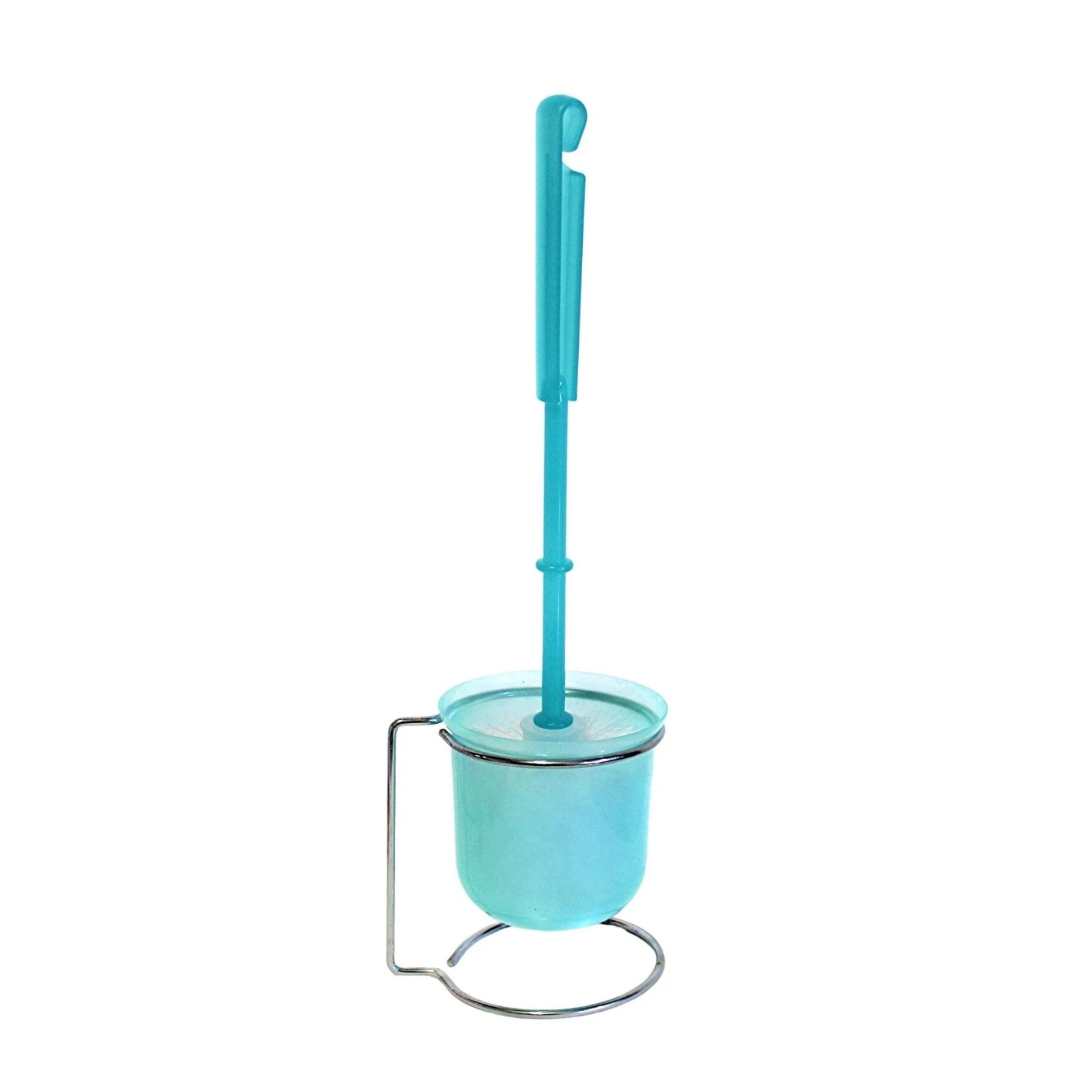 Home Collection Sky Blue Free Standing Toilet Brush Set with Holder