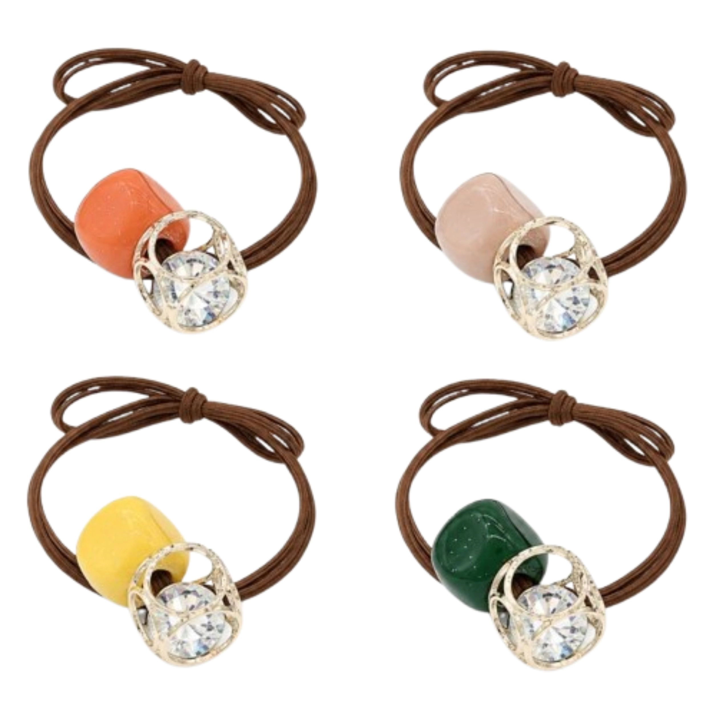 Home Collection Women & Girls Pack of 4 No-Crease Elastic Hair Ties and Bracelet Bands