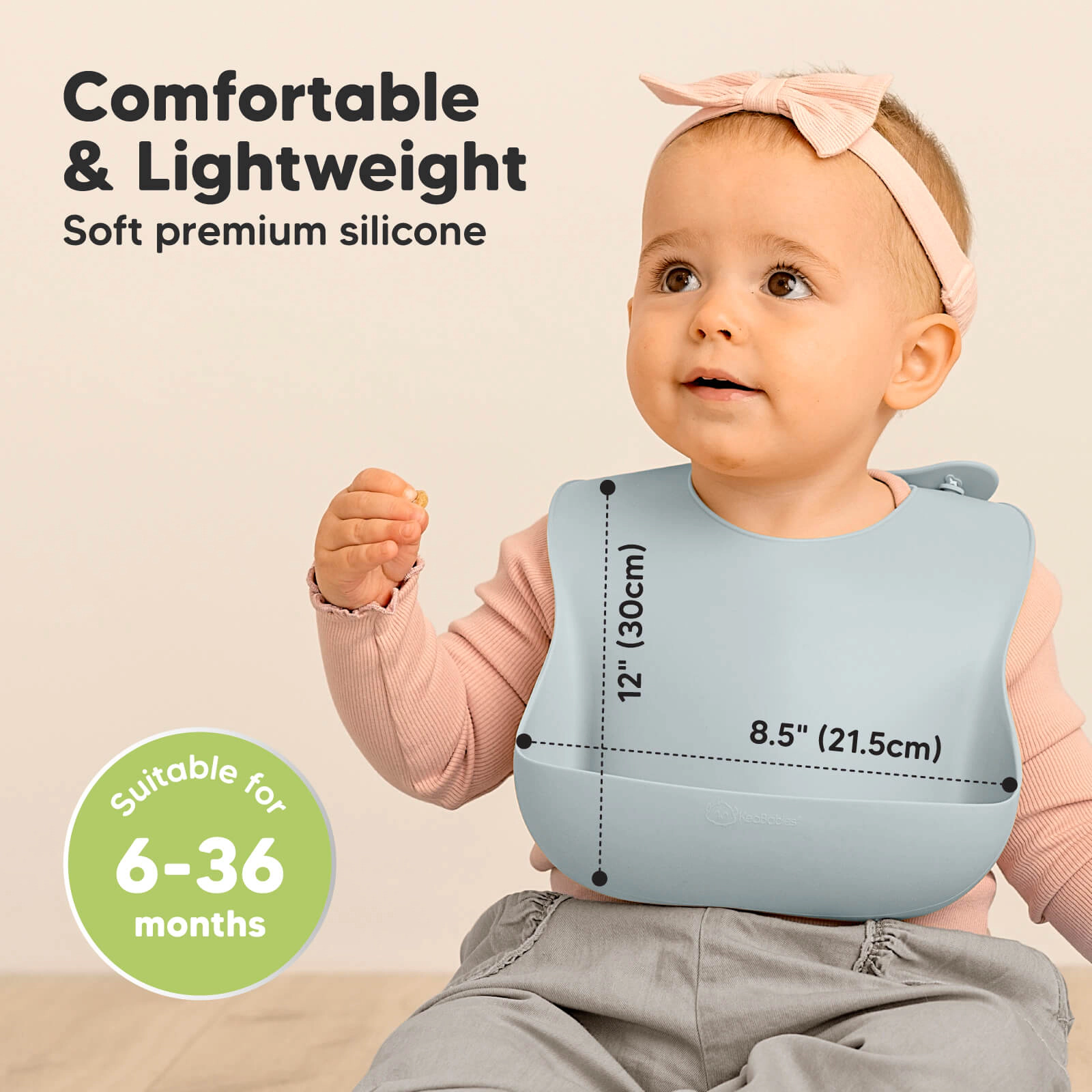 KeaBabies 2-Pack Prep Silicone Bibs for BLW Boys, Girls