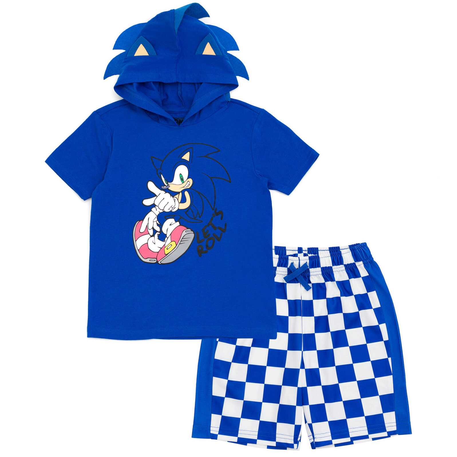 SEGA Sonic the Hedgehog Boys' Cosplay 2-Piece Hooded T-Shirt and Shorts Set