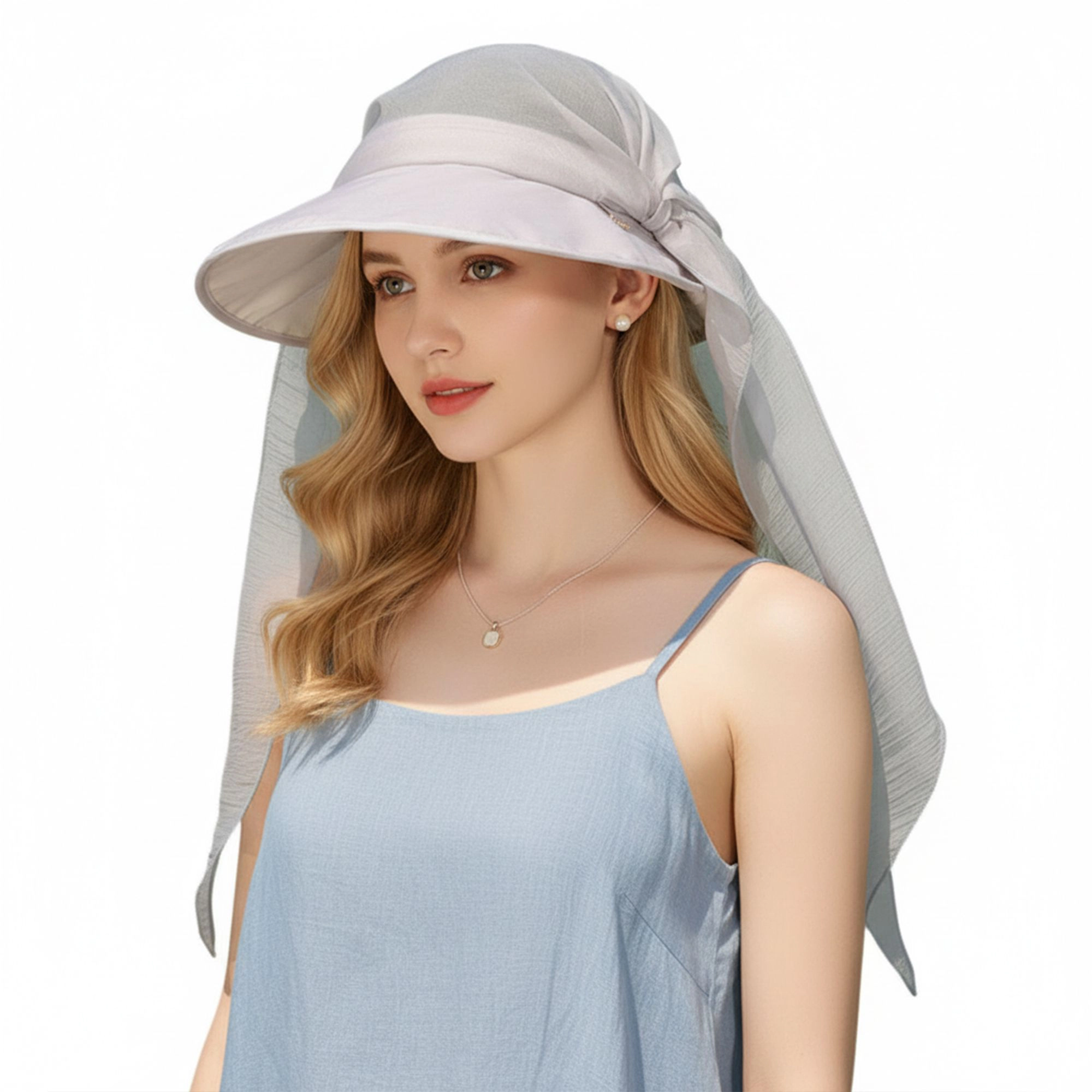 Anna-Kaci Women's Wide Brim Sun Hat with Neck Flap Convertible Headband UV Protection Summer