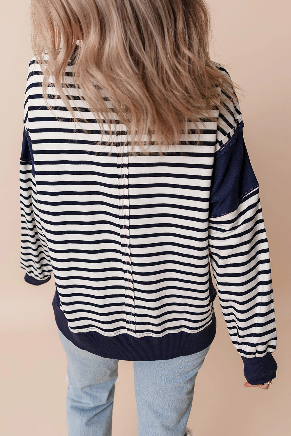 Threaded Pear Women's Sage Exposed Seam Loose Fit Sweatshirt