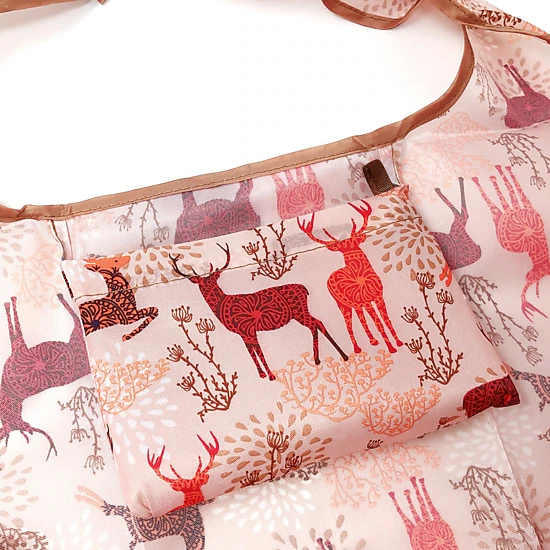 Wrapables Nylon Reusable Shopping Bags for Groceries (Set of 2) M, Deer