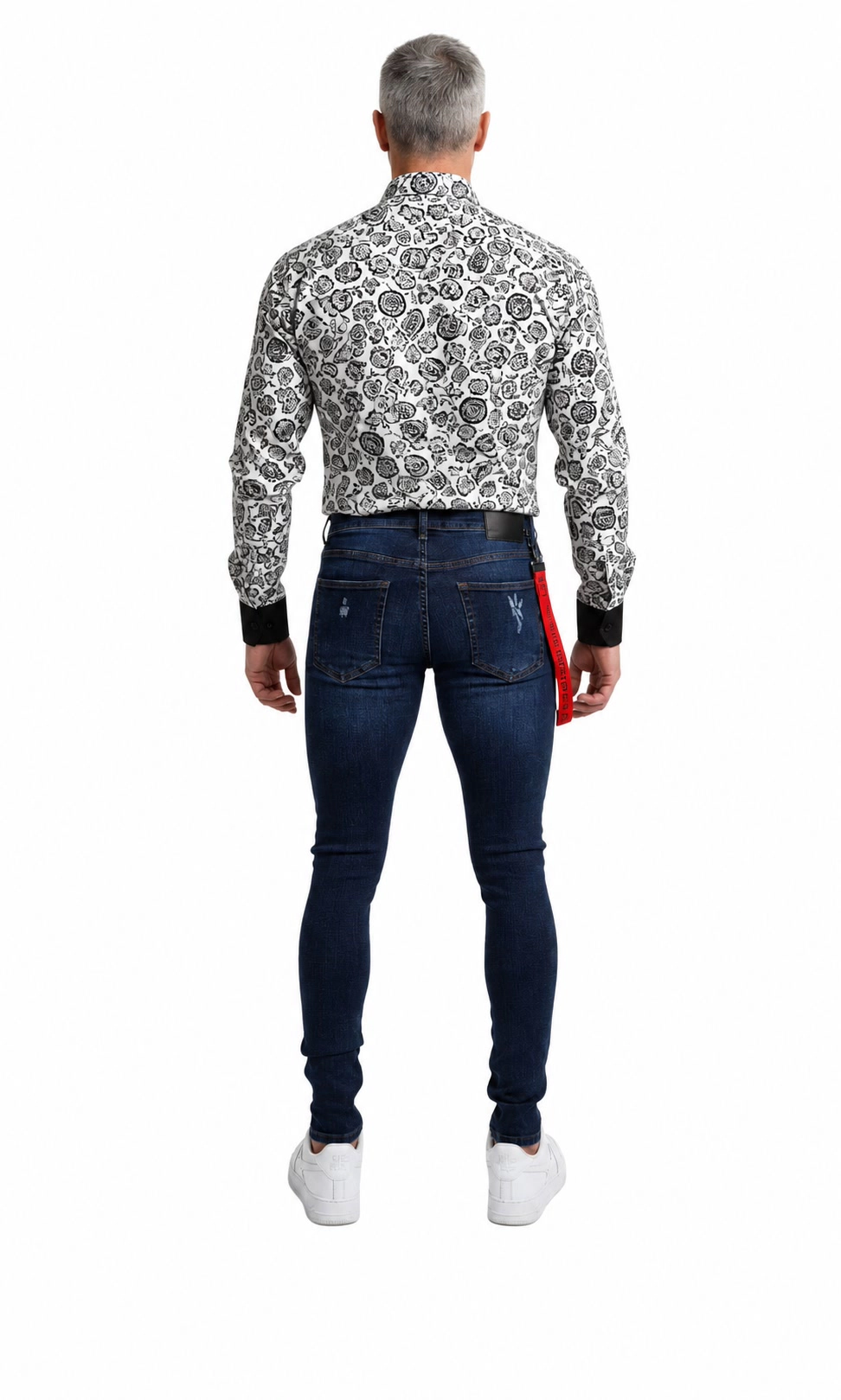 Elie Balleh Men's Rugged Ripped Skinny Jeans