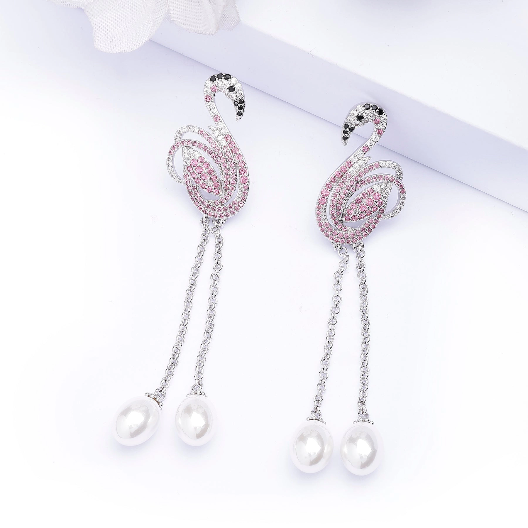 AGP PARIS Womens Cute Swan Drop Earrings