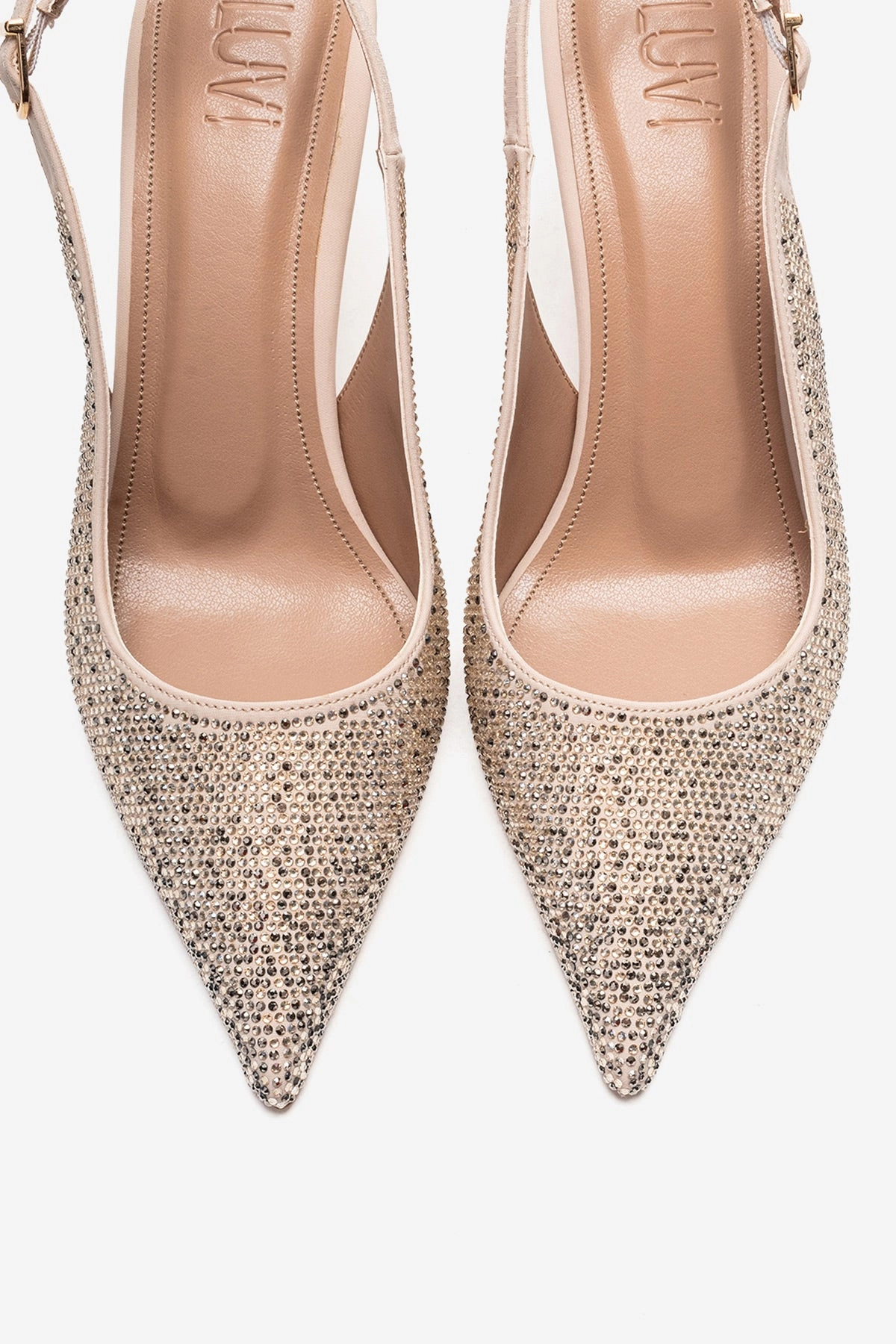 Prologue Shoes Womens Johanna Slingback Embellished Stiletto Pump