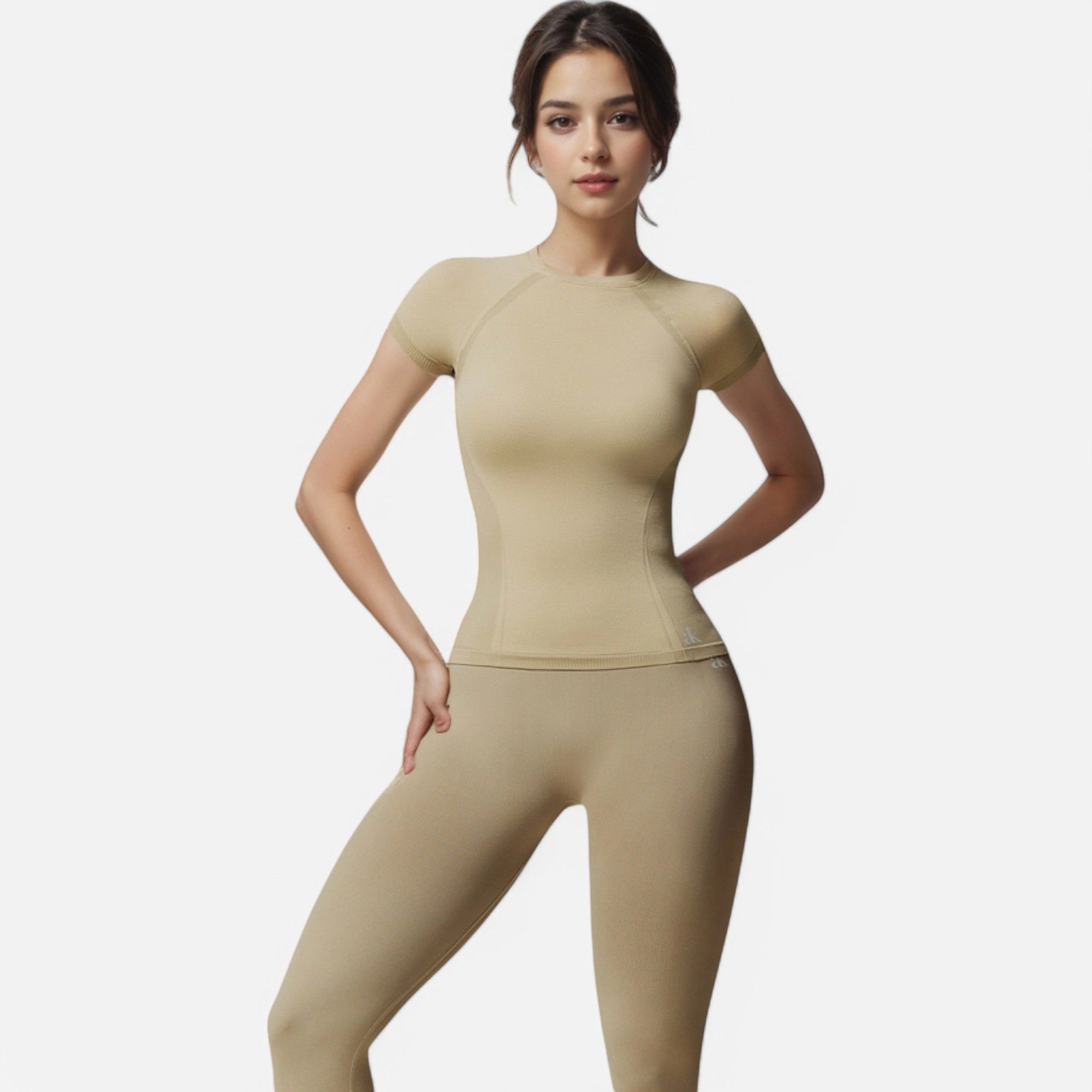 Anna-Kaci Women's Short Sleeve Seamless Fitted Tee with Crew Neck and Stretch Fabric