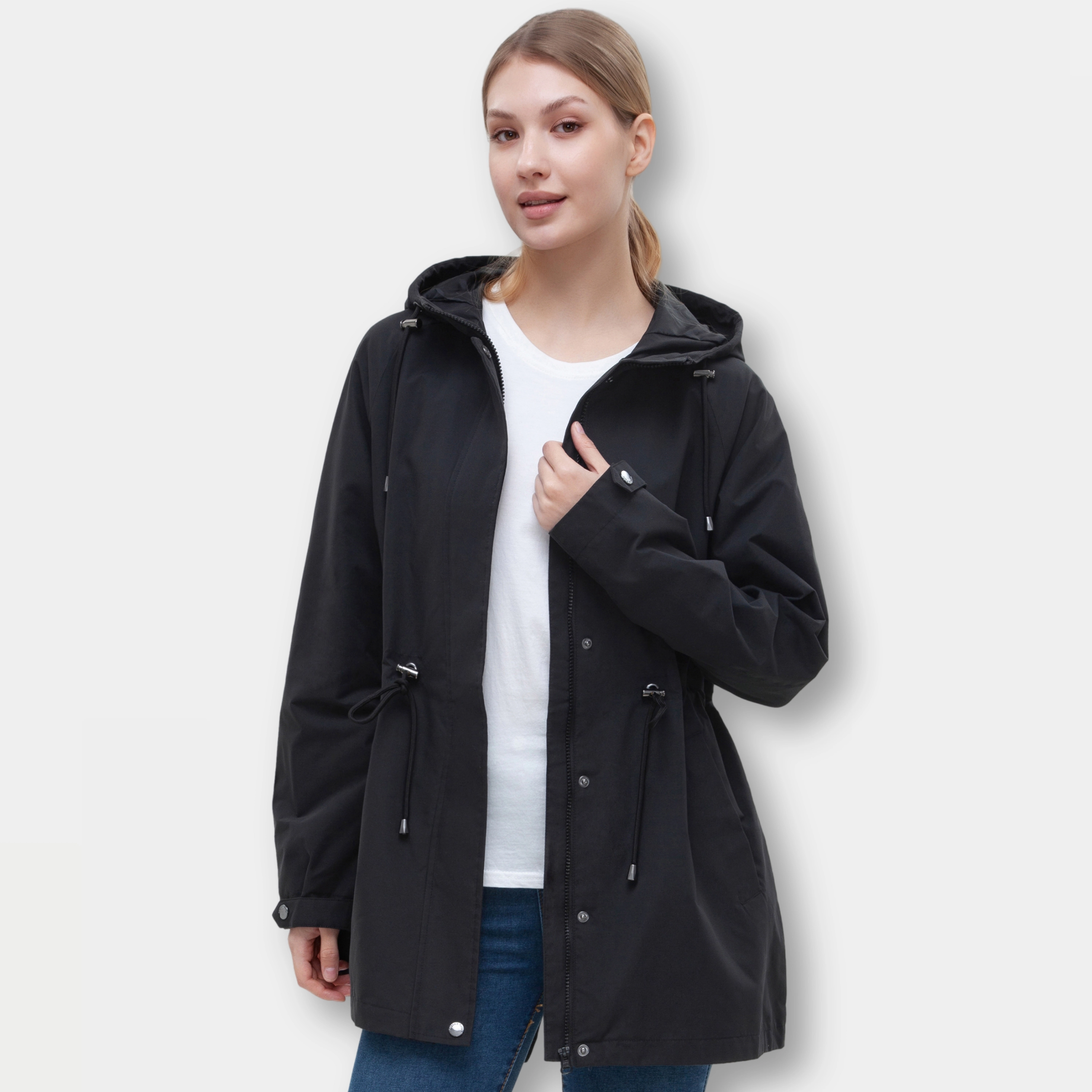 Rokka&Rolla Womens Water-Resistant Anorak Jacket Trench Coat
