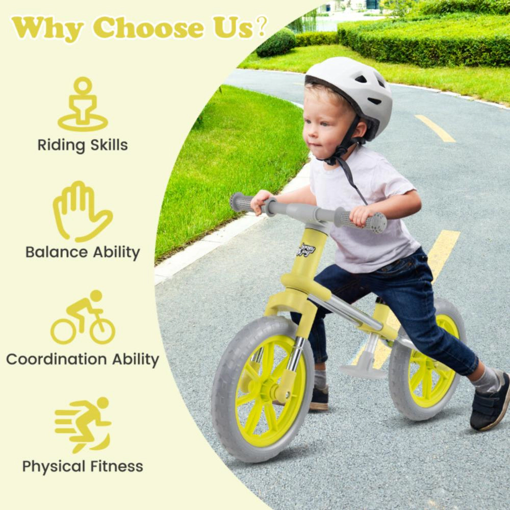 Hivvago 12 Inch Balance Bike with Adjustable Seat and Rotatable Handlebar
