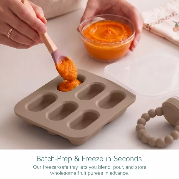 Sperric Silicone Baby Feeding Set, Suction Bowls w/ Lids, 4‑Pack Weaning Spoons & Fruit Feeders, Freezer Dishwasher Safe