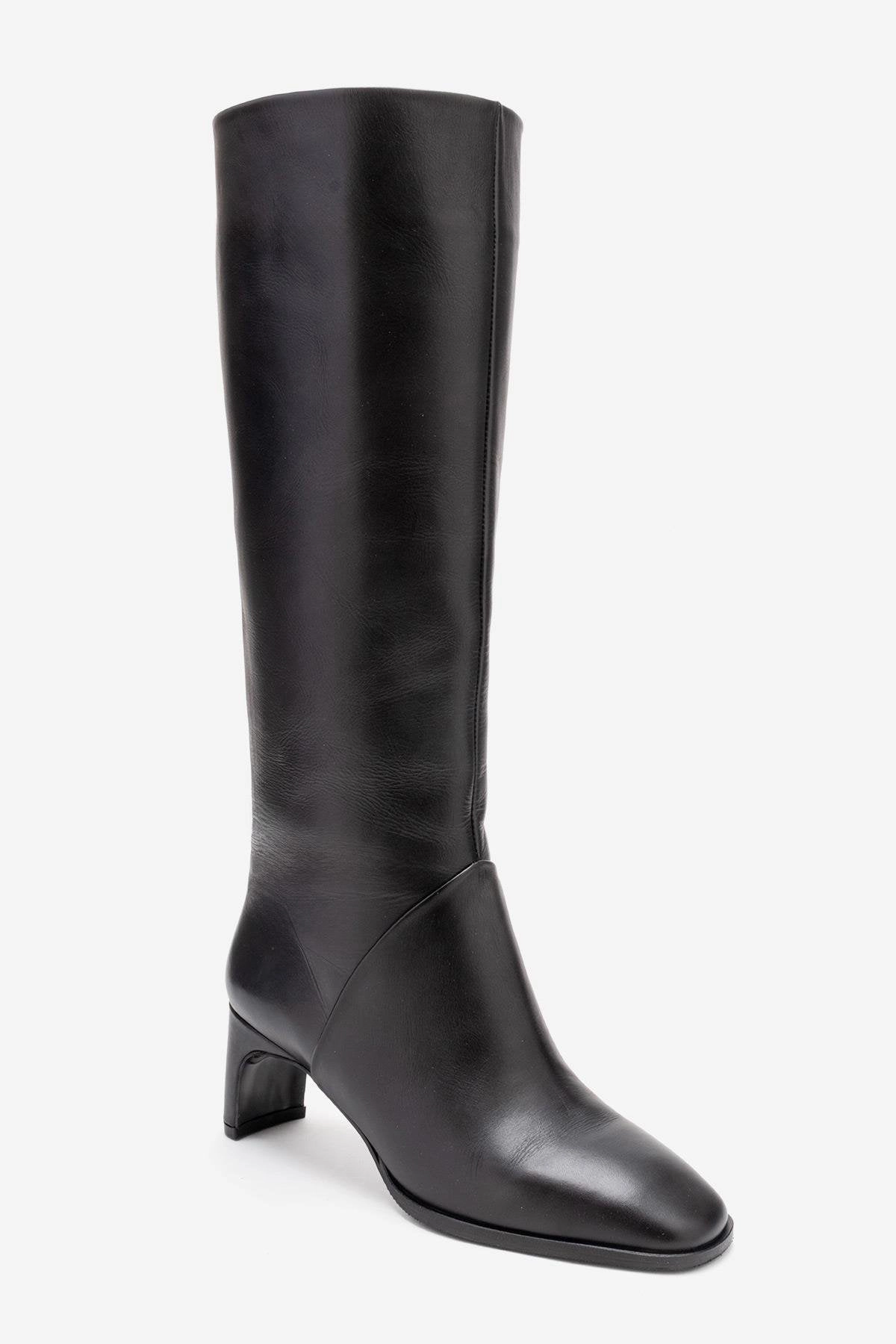 Forever & Always Womens Taly Leather Block Heel Knee High Boots