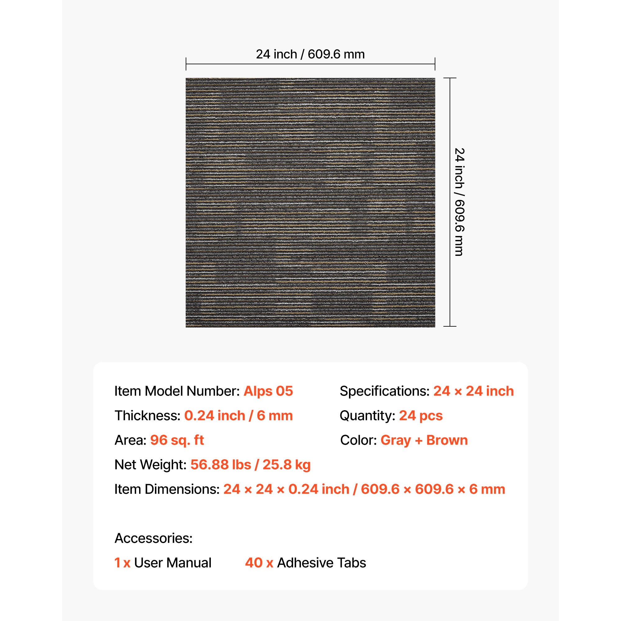 HONGGE Carpet Tiles Reusable Carpet Squares With Padding Attached Soft Padded Carpet Tiles Easy Install DIY for Bedroom