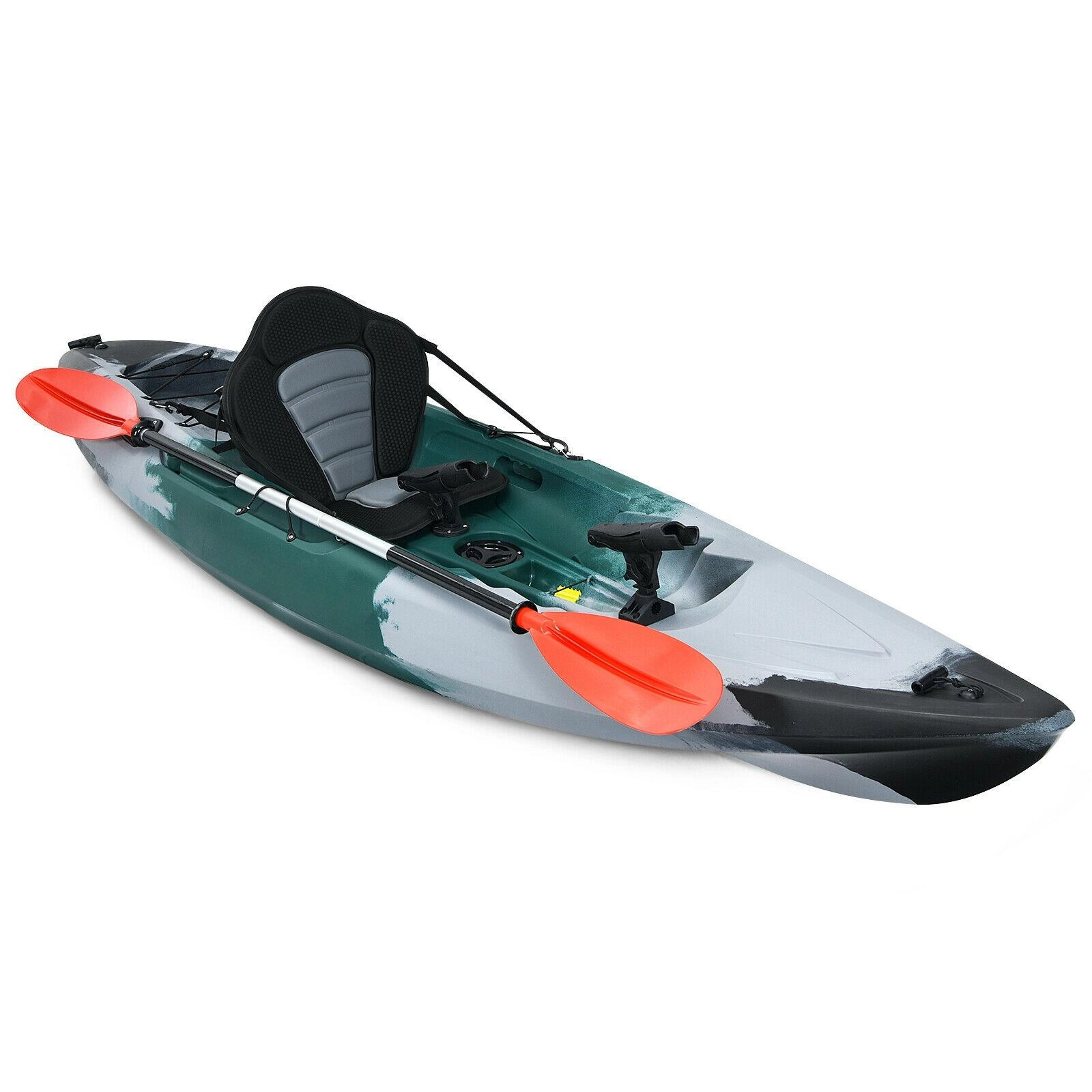 SUGIFT 9.7-ft 276-lb Capacity Sit-on-Top Kayak with 4 Rod Holders Padded Seat and Aluminum Paddle