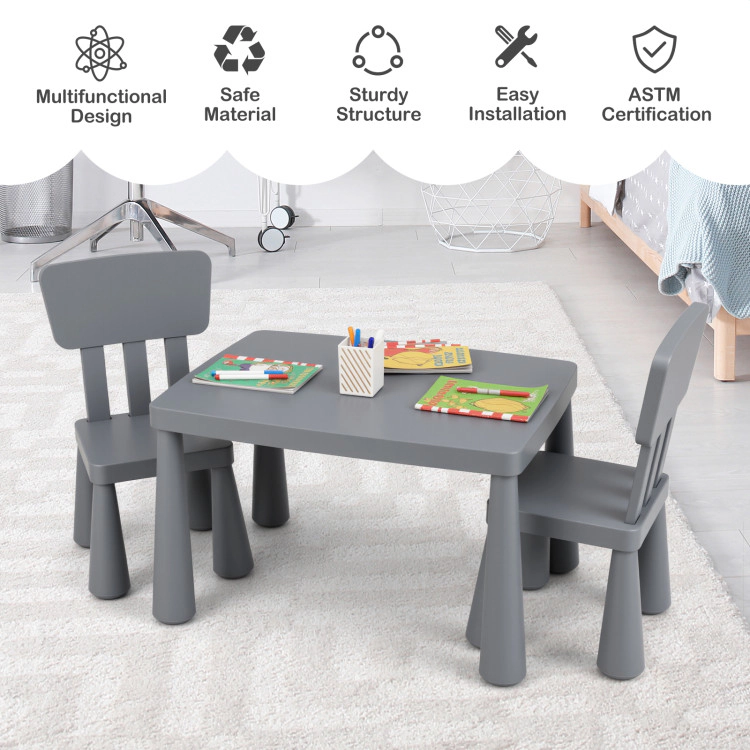 Hivvago 3 Pieces Multifunction Activity Kids Play Table And Chair Set