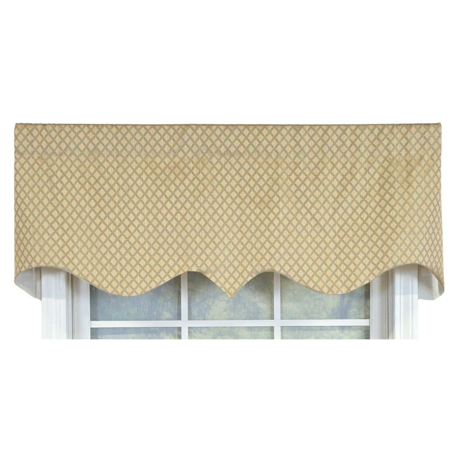 RLF Home Dottie Cornice Window Valance 100% Cotton Lined Rod Pocket 50" x 17" Green