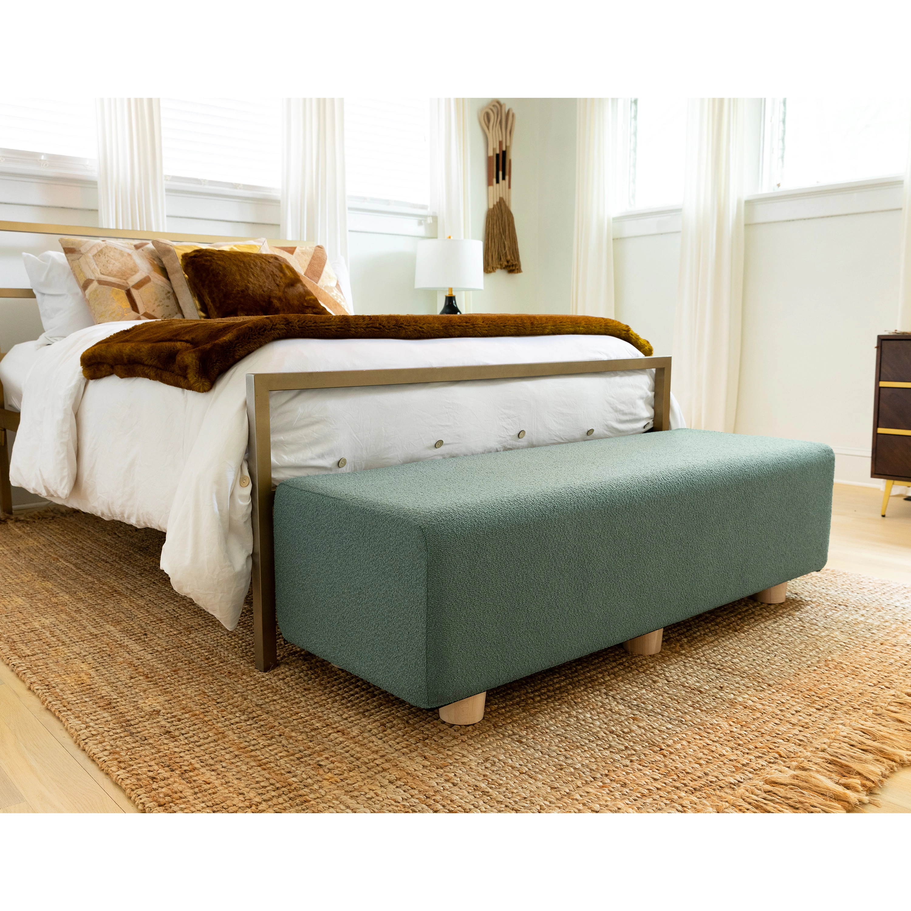 Caya 4-in-1 Large Bed Bench, Giant Ottoman, Dining and Yoga Massage Platform, Queen