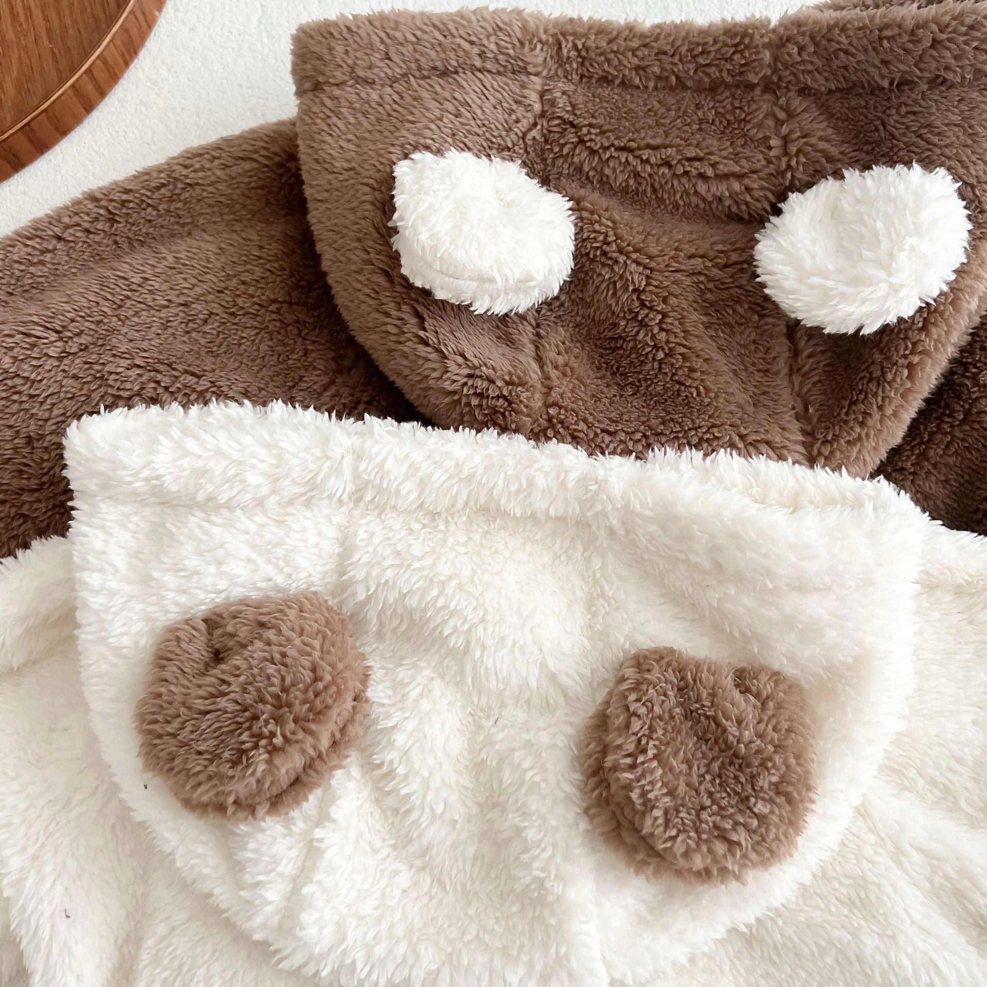Mykids-usa Baby Bear Embroidered Pattern Soft Bodysuits In Autumn