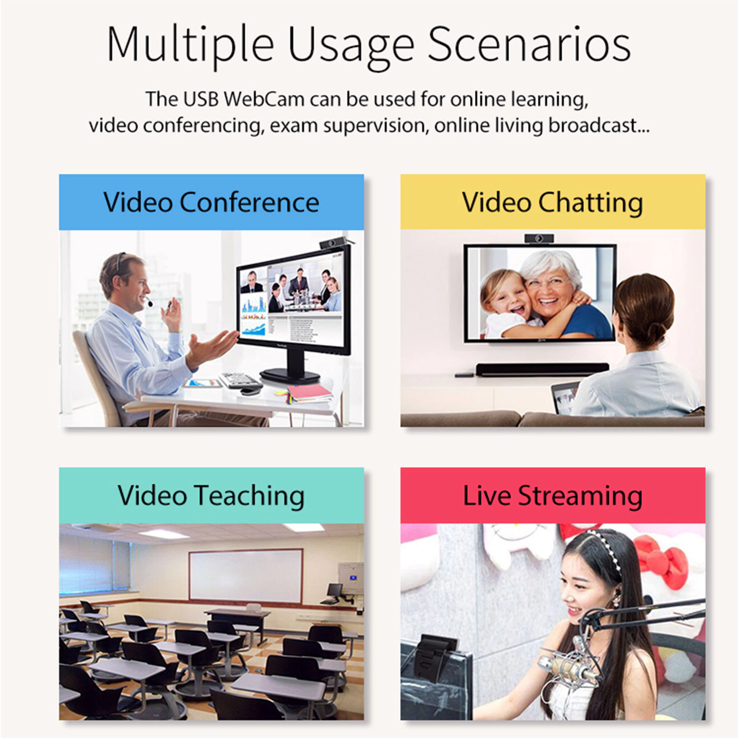 GBruno 1080P Auto Focus Webcam With Microphone